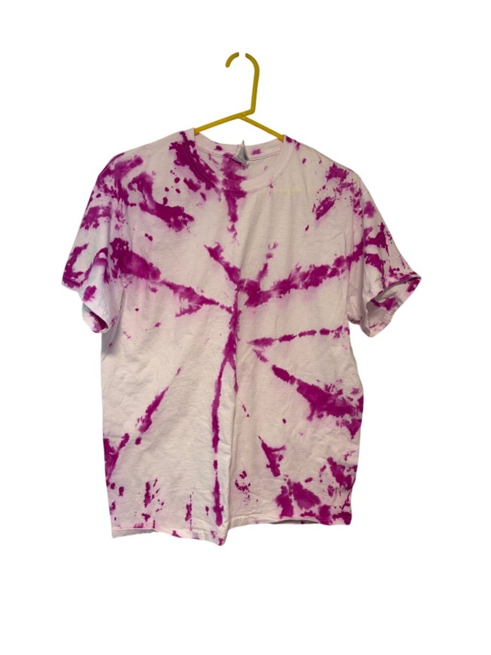 White Purple Tie Dye Womens Large Tee Tshirt Shirt Short Sleeve